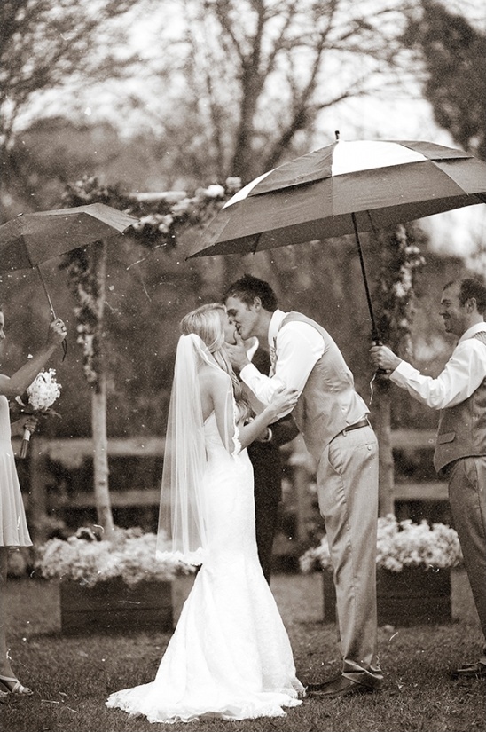 outdoor ceremony in rain