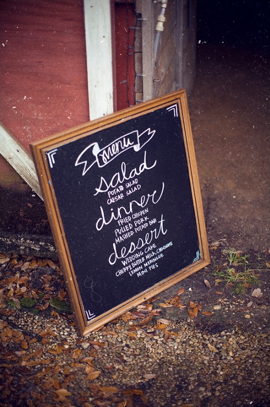 chalkboard menu sign