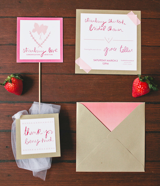 strawberry wedding invite