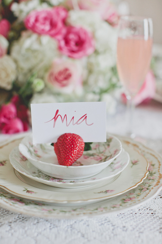 strawberry place card