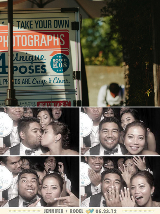 Wedding photobooth with unique poses, featuring couple's photos