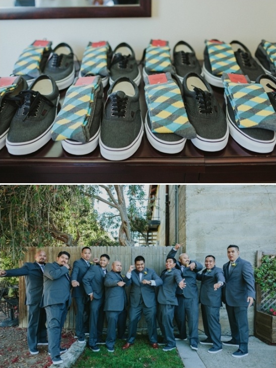 Groomsmen and groomsmen's accessories: shoes, socks and suits