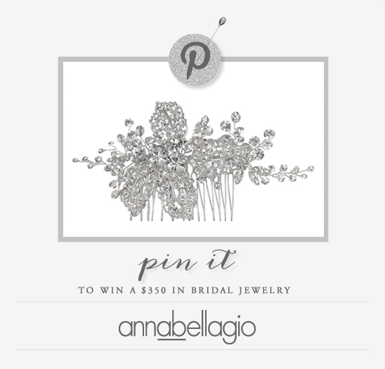 Sparkling bridal comb for Pinterest giveaway to win jewelry