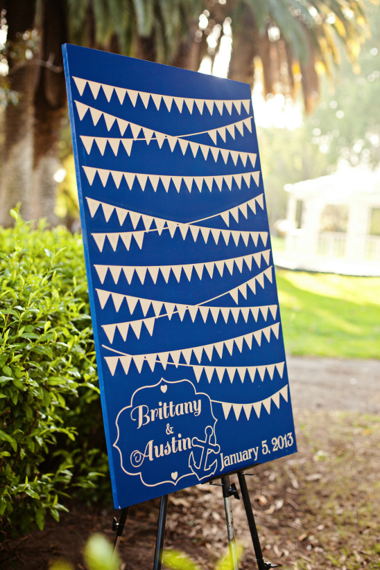 Wedding sign for Brittany and Austin with banner decorations