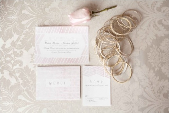 pink wedding invites by Lucky Penny Paperie