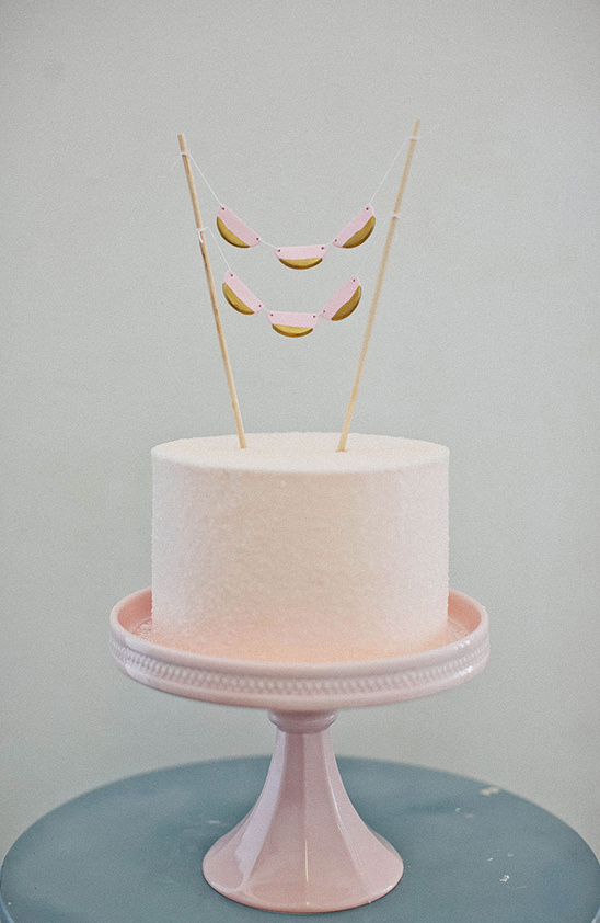 pink and gold whimsical cake topper