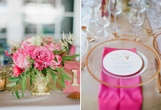 pink and gold table decor ideas by Lil Hoot Parties