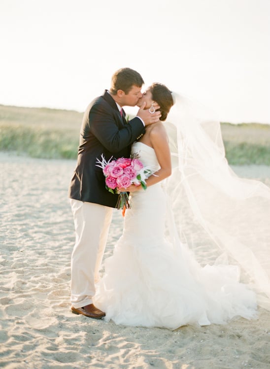 Classy Beach Wedding in Pink and Gold