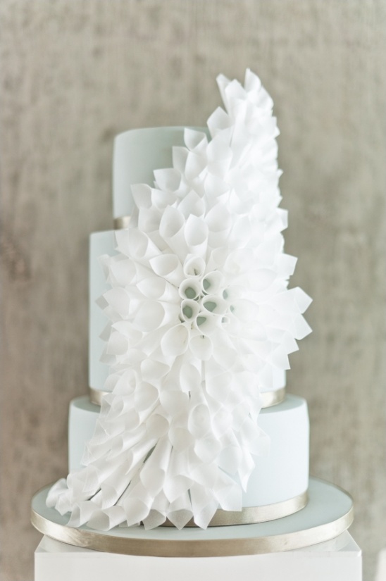 white origami wedding cake by Olofson Design