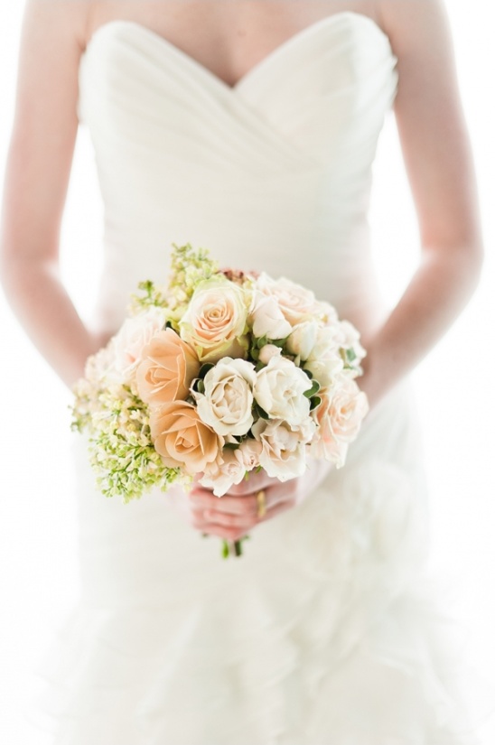 white rose wedding bouquet by