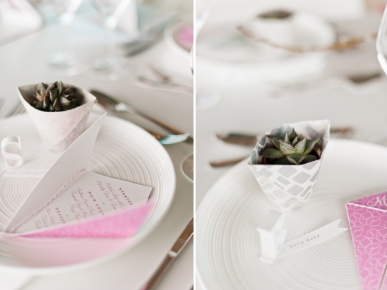 origami wedding menu and favor ideas