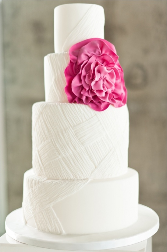 white and pink wedding cake by Olofson Design