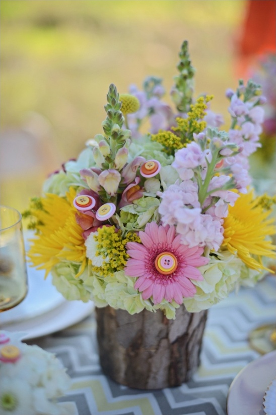 button floral centerpieces by Dream Designs Florist