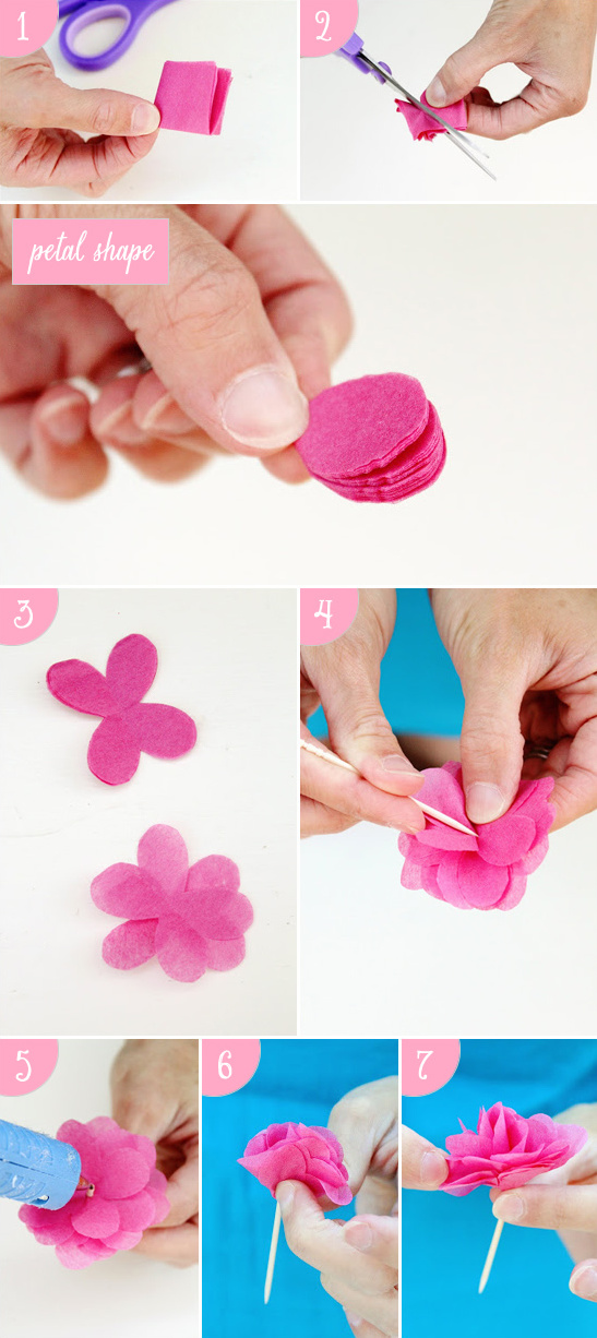 DIY felt flower tutorial with easy step by step instructions
