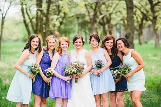 blue individual bridesmaid dresses