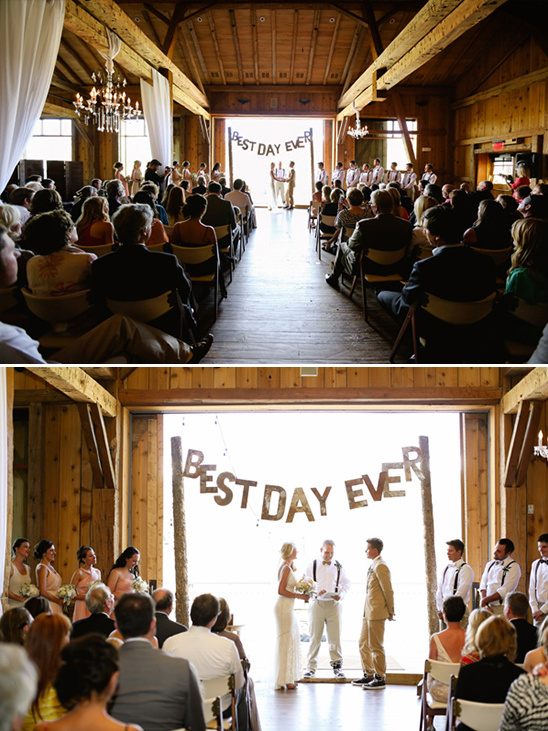 rustic wedding ceremony at Devil's Thumb Ranch