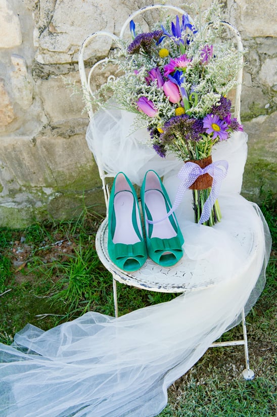 green wedge wedding shoes by AndrÃ¨
