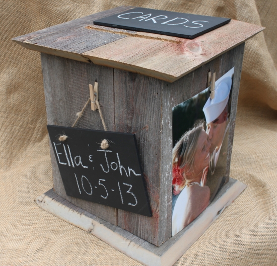 Gray Barnwood Wedding Card Boxes