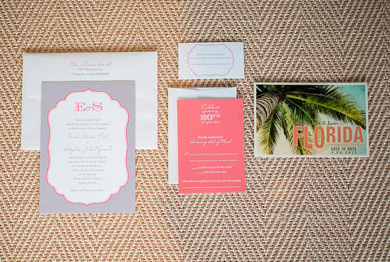 pink and gray wedding invites by Tag and Company