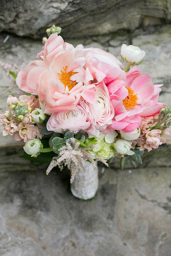pink wedding bouquet by Heaven & Earth Floral