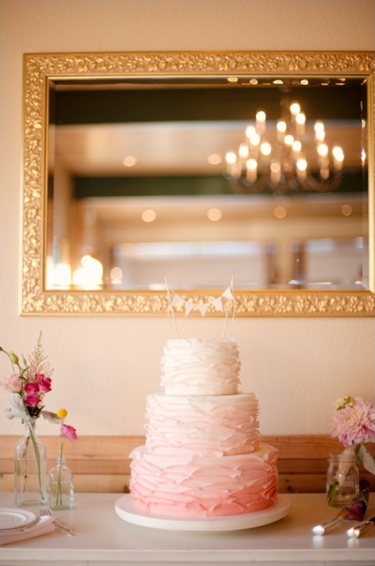 ruffled pink ombre cake