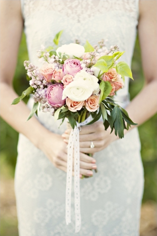 rose and lilac wedding bouquet by Layers of Lovely