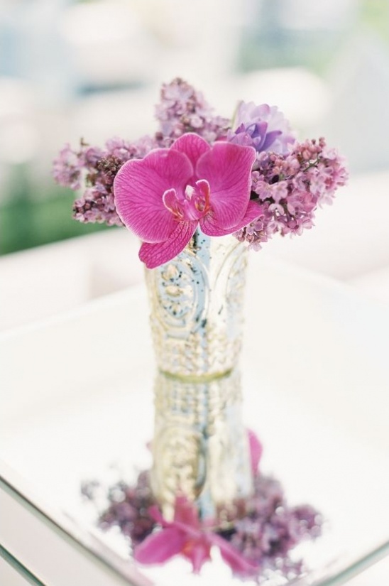 mercury vase floral arrangement