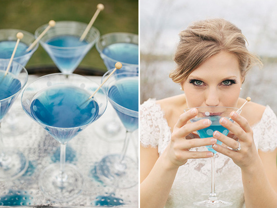 blue wedding cocktail