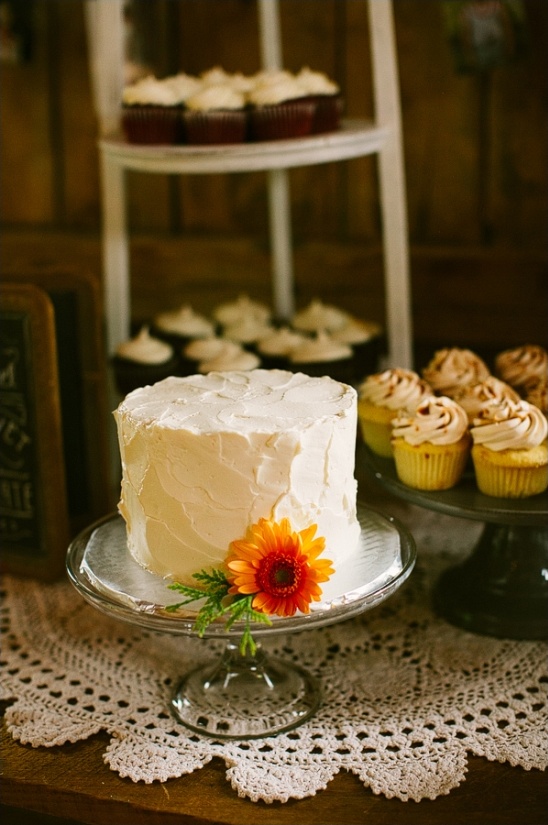 simple white wedding cake by Two Fat Cats