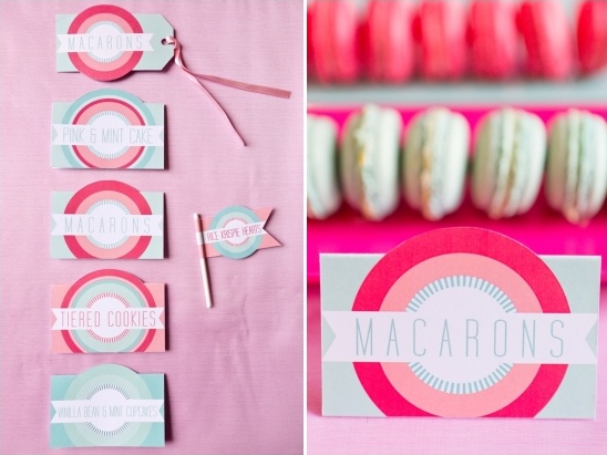 pink and mint dessert labels by Paperknots