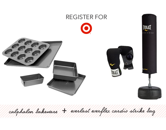 Calphalon bakeware and Everlast Everflex strike bag registry