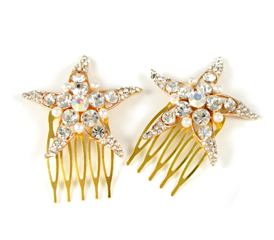 Rose Gold Starfish Hair Comb