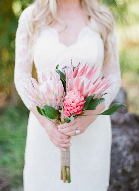 tropical bridal bouquet from No Ka Oi Protea