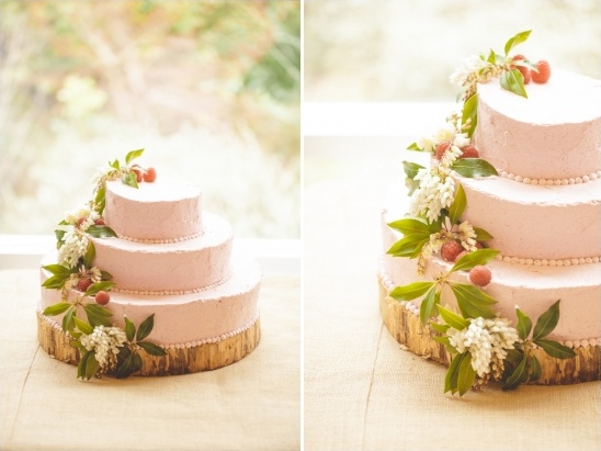 pink wedding cake by Julie Bilbro