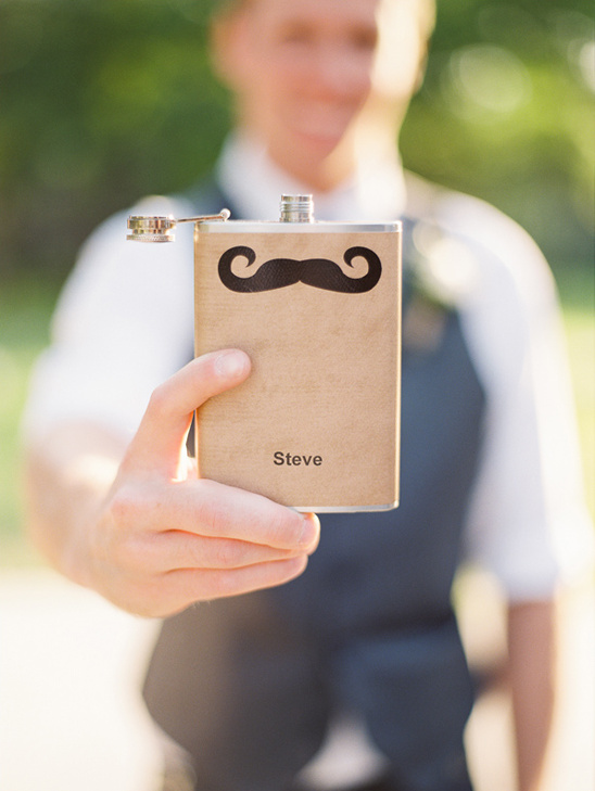 personalized mustache flask groomsman gift