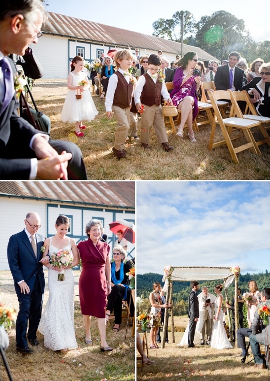 wedding ceremony at Blue Rooster Bed and Breakfast