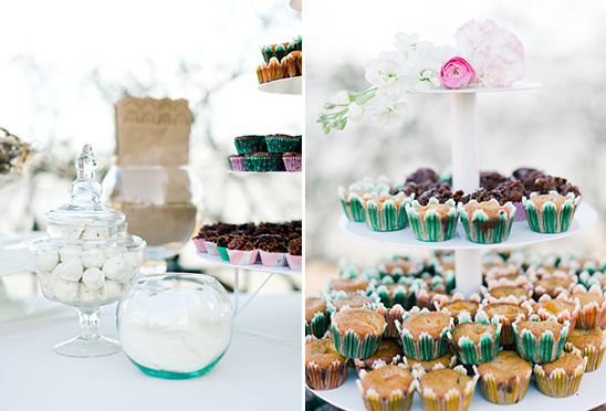 Delicious cupcakes and sweets buffet for a wedding