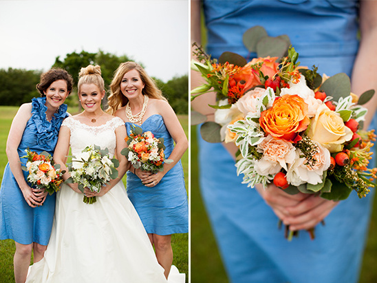 blue bridesmaid dresses by Watters
