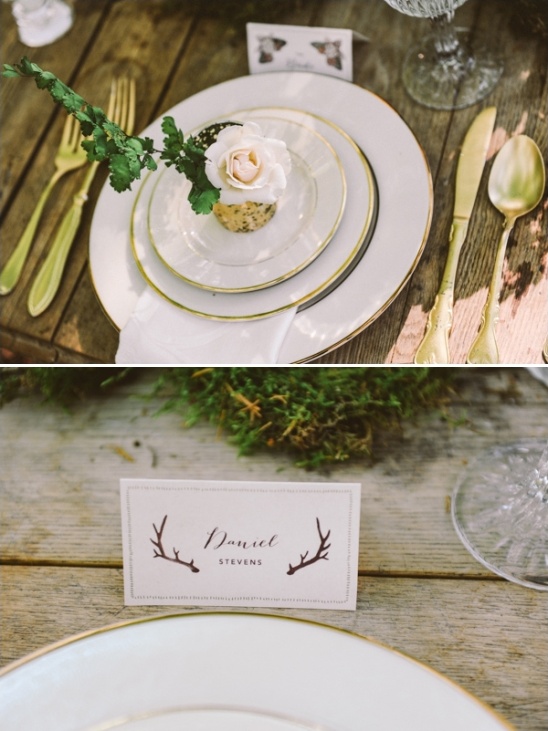 woodsy table setting ideas