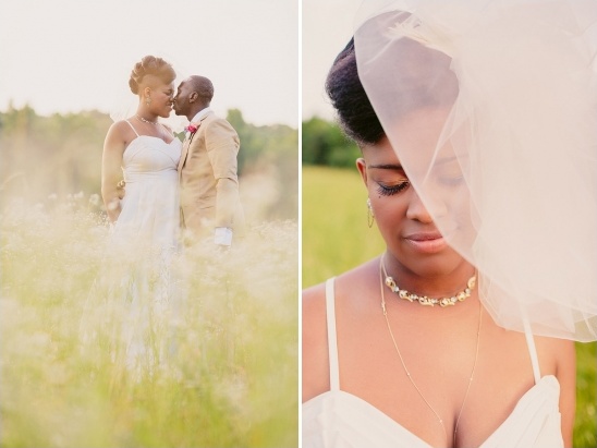 Here's an alt tag for the image:

Happy couple kissing in field; bride under veil