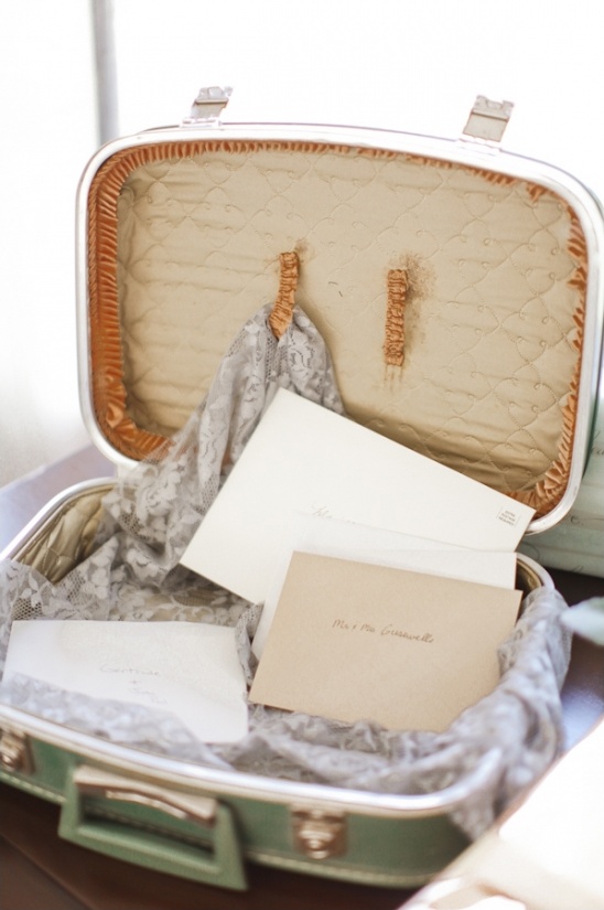 vintage suitcase for wedding cards