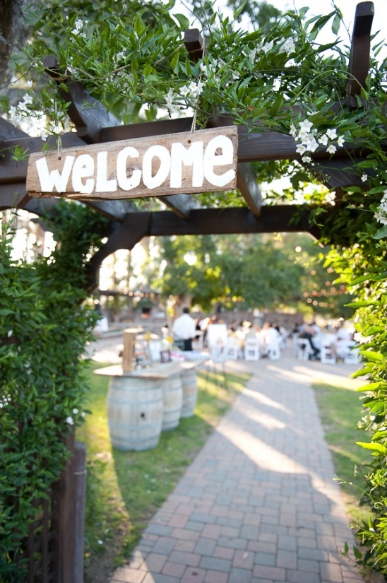 rustic welcome sign