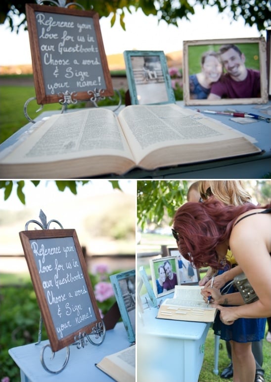 dictionary guest book ideas