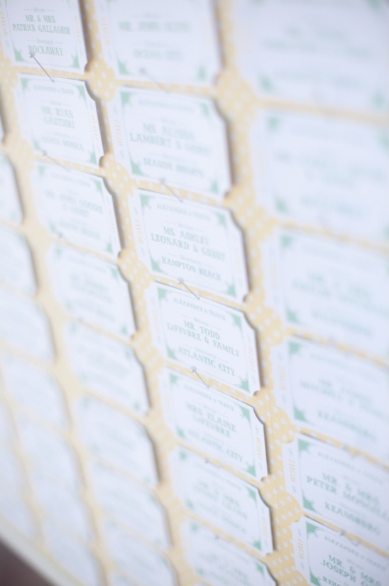 Wedding seating chart with elegant name cards