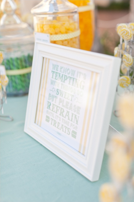 Candy table sign refrain until treats time party