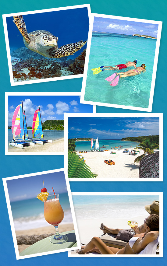 Tropical vacation beach fun drinks