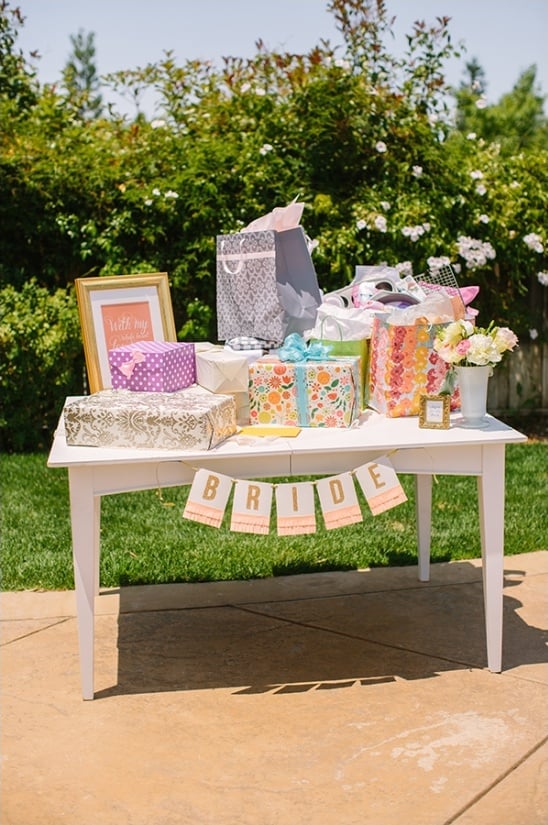 bridal shower gift table ideas