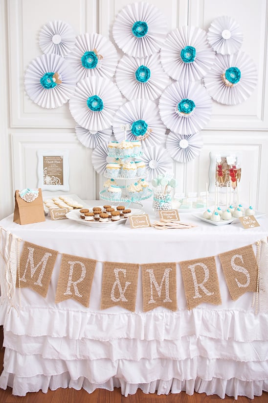 blue and white cake table ideas