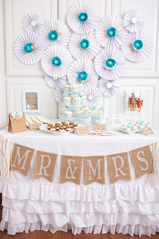 blue and white cake table ideas