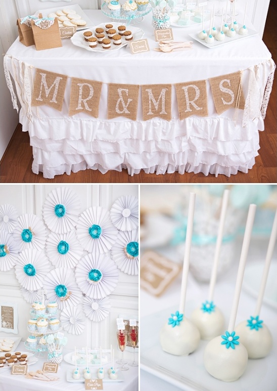 blue and white dessert table